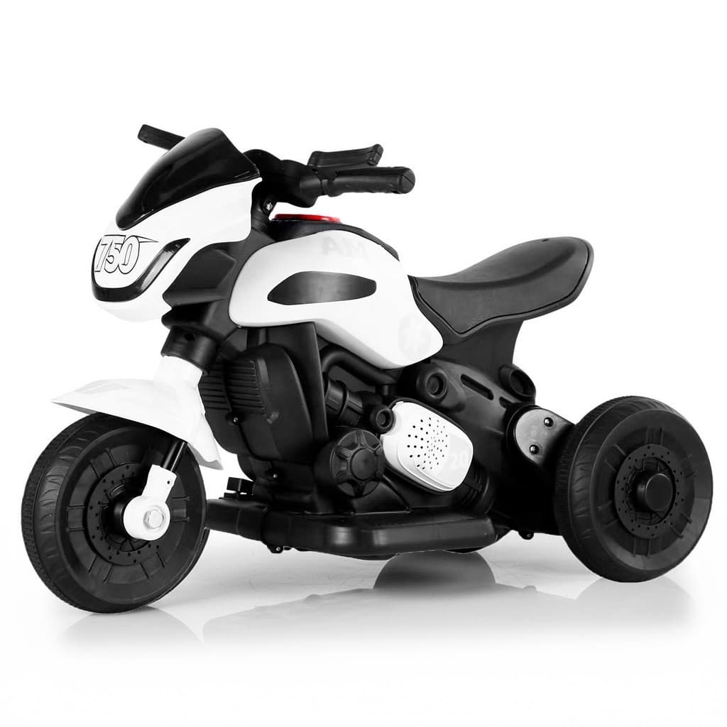 Mini Moto Elétrica Infantil 6V Race Branca Com Luz E Som - Moto Elétrica Race