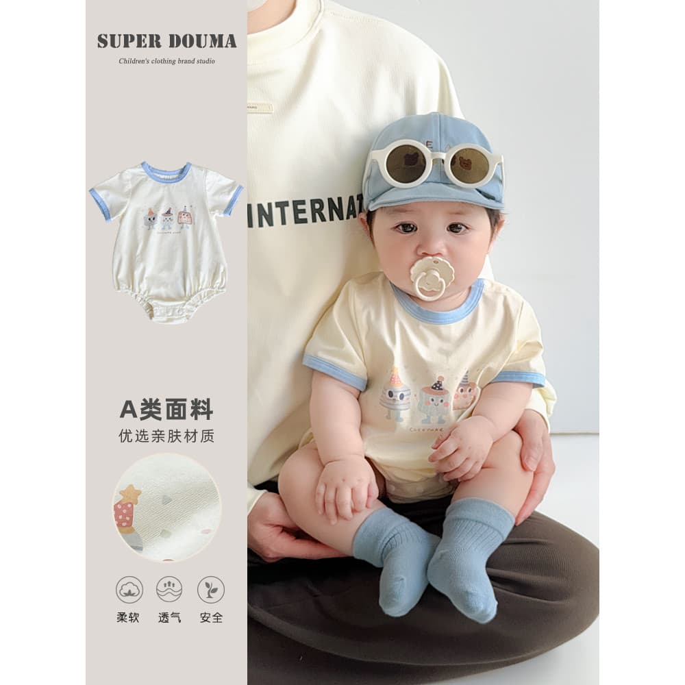Roupas de bebê de verão Roupas de bebê Roupas de bebê Roupas de verão Super fofo fofo desenho animado triângulo macacão