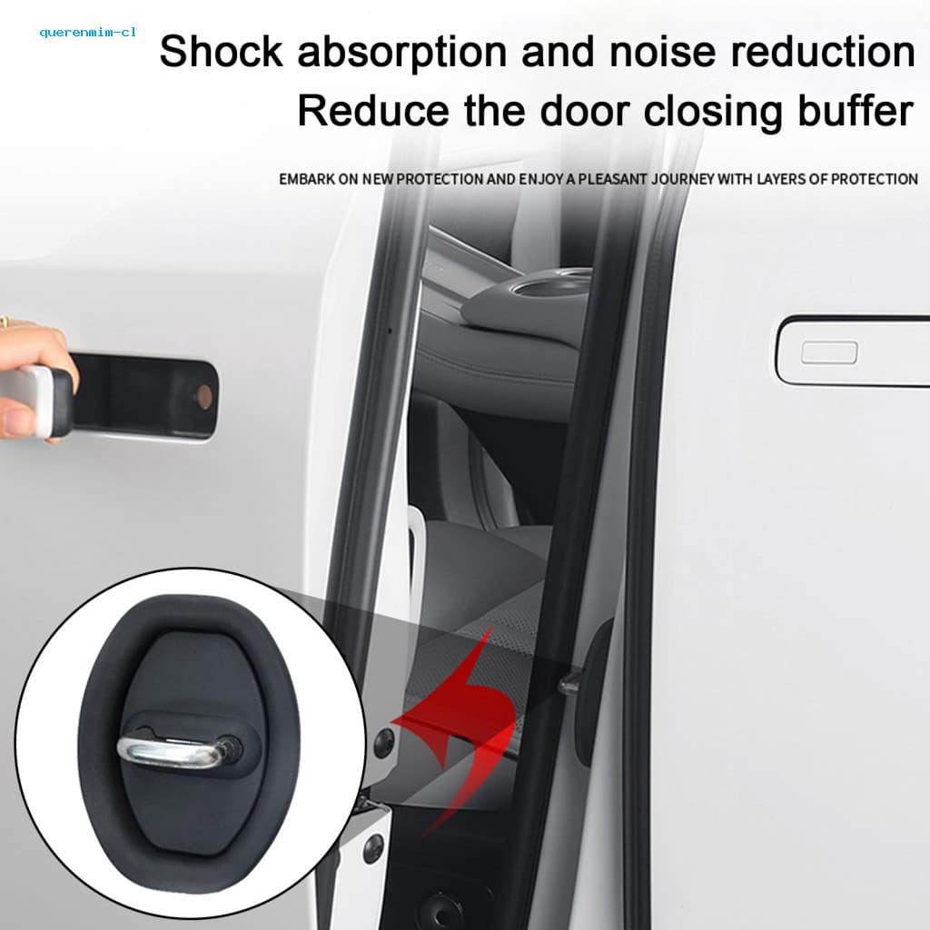 Noise Reduction Lock Cover 4pcs Universal Silicone Car Door Shockproof Anti-rust Protective Shield for Vehicle Latch Cyl