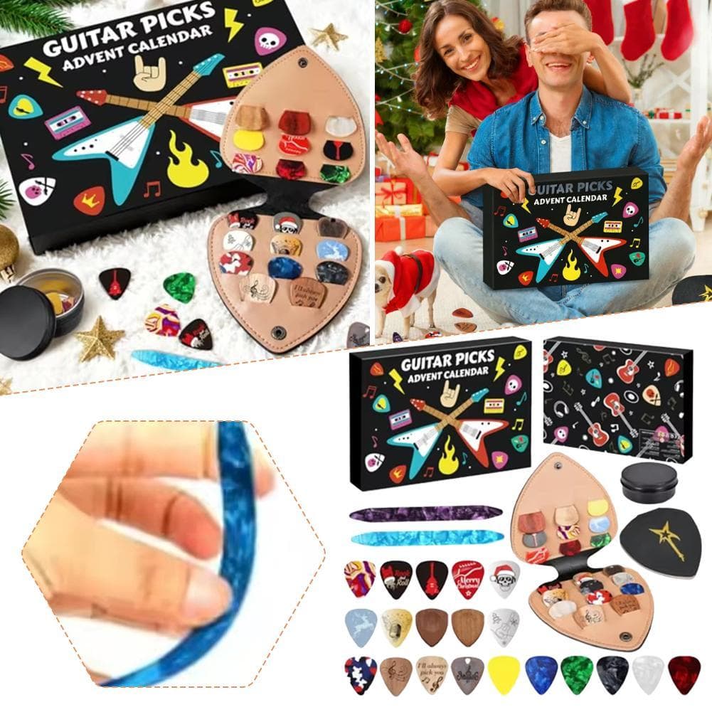 Palheta De Guitarra Festiva Calendário Do Advento Tema De Natal Multi-Estilo Kit De Criativo Presente De Guitarrista