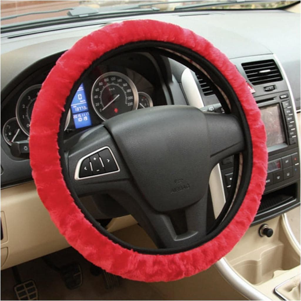Capa Elástica Felpuda Para Volante Ziciner , Protetor De Macio De 15'Inverno Quente , Capas Fofas Antiderrapantes Rodas