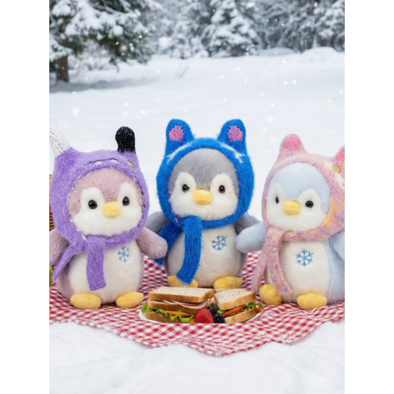 Desenhos animados Super bonito inverno cachecol chapéu pinguim brinquedo de pelúcia inverno brinquedo das crianças cura