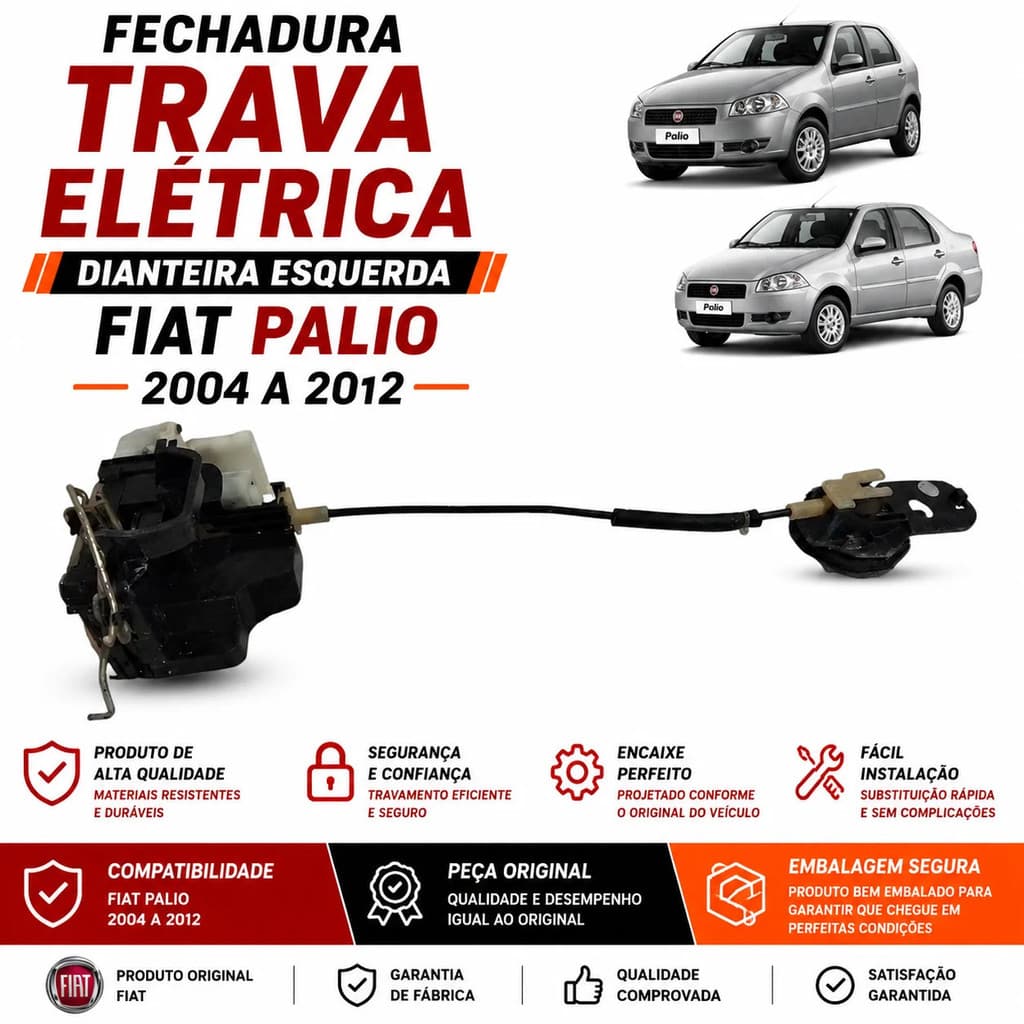 Fechadura Tranca Elétrica Dianteira Esquerda Palio 2004 2012
