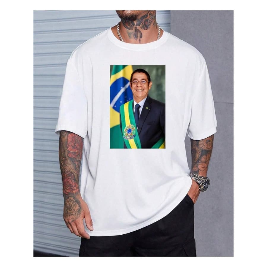 Camiseta Básica Unissex 100% Algodão Zoeira Cerveja Pagodinho Viral Zeca Presidente