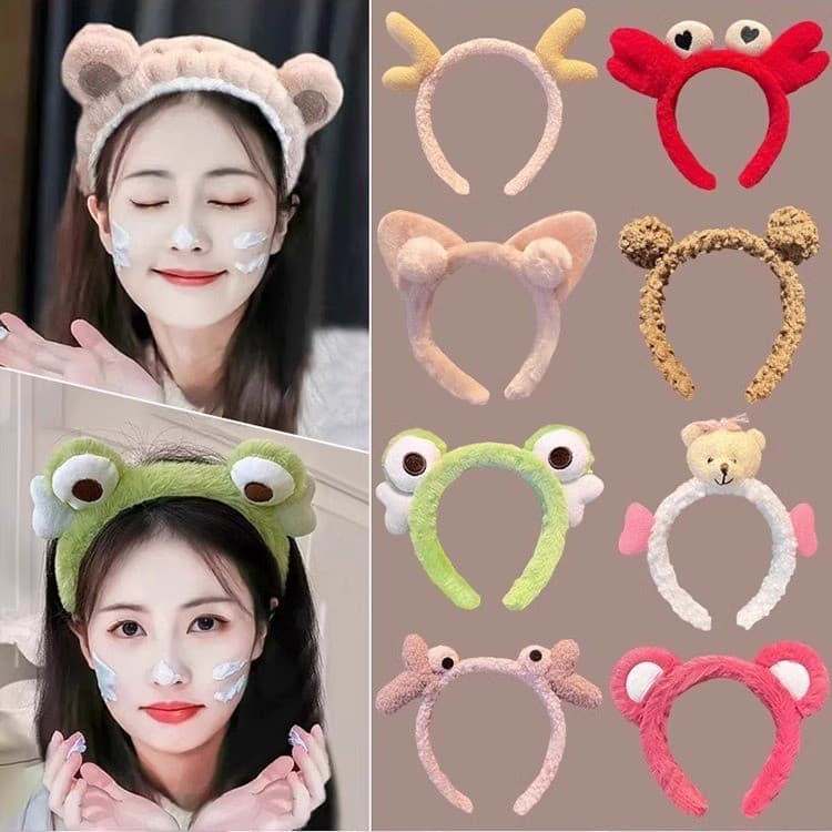 Desenhos animados rosto lavagem especial bandana feminino 2025 novo estilo de pelúcia bandana imprensa maquiagem do cabe
