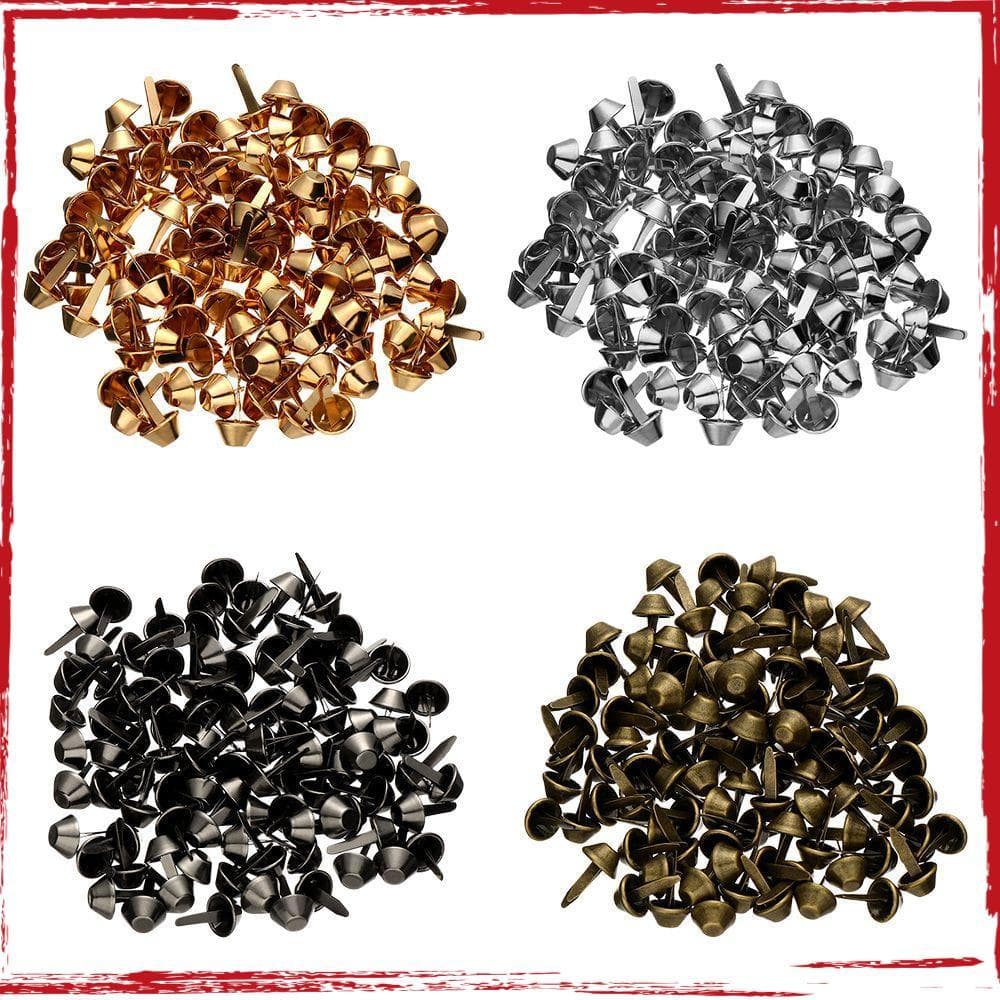 100 Pcs 12mm DIY Do Punk Perfurado Artesanato De Couro Bolsa Jóias Fazendo Pés De Metal Retro Rebites