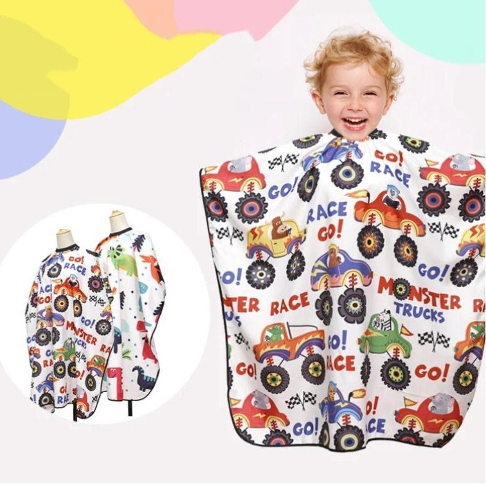 Capa De Corte De Cabelo De Desenho Animado Infantil , Fofa De Barbeiro Para Salão De Beleza , Profissional