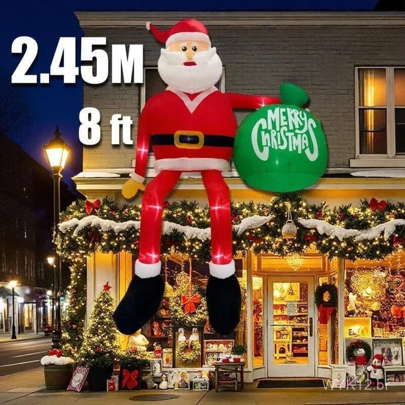 Decorações infláveis de Natal para quintal de 8 pés com LED para escalar, decoração inflável para áreas externas.