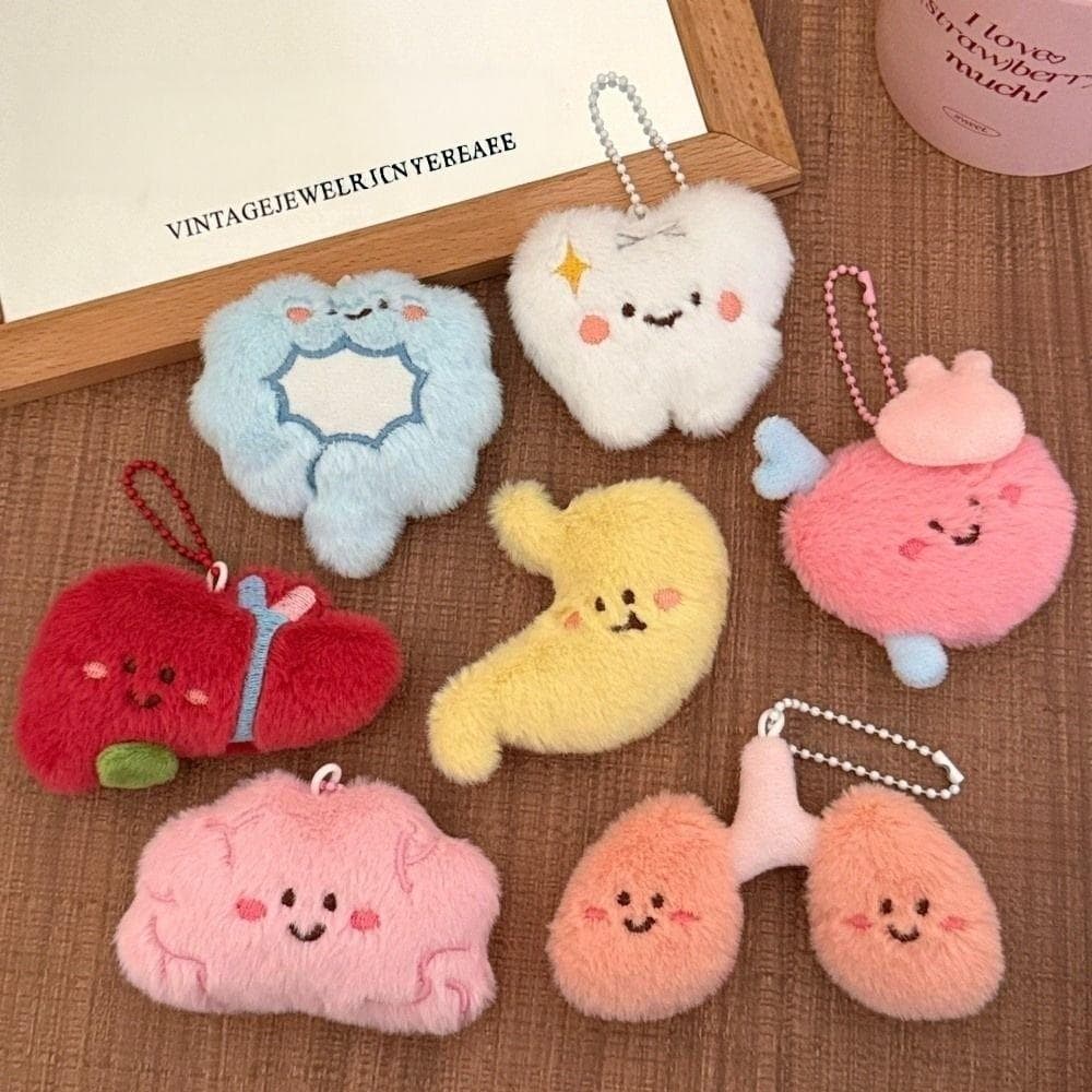 Amuleto De Mochila , Fígado | Chaveiro De Boneca De Pelúcia Criativo , Pingente De Coração De Cérebro De Dentes De Órgão