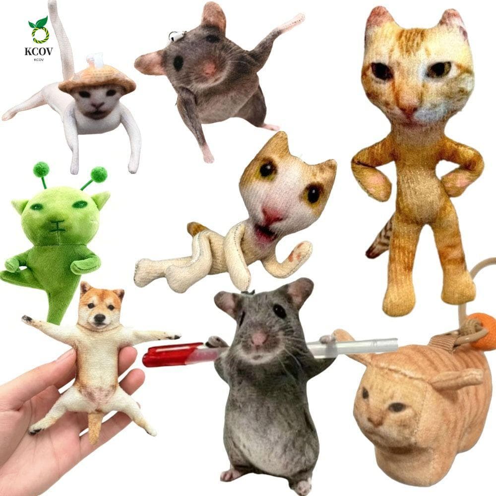 Chaveiro KCOV Meme , De Rato Engraçado De Pelúcia , Pingente mini Simulação Criativa Brincadeira Brinquedo Saco Charme