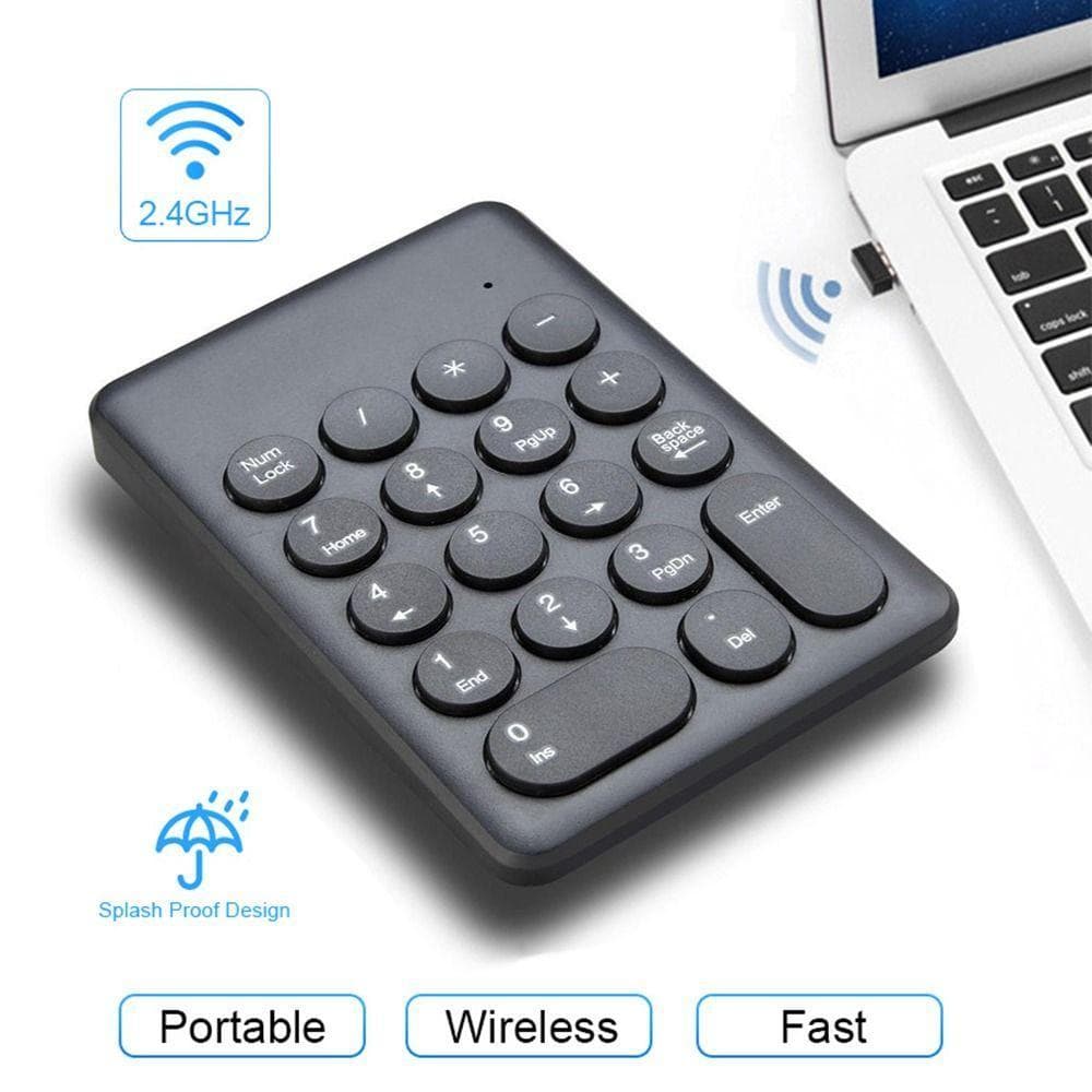 Contador De Contabilidade De Teclado Numérico18 Teclas Mini 2.4G Sem Fio
