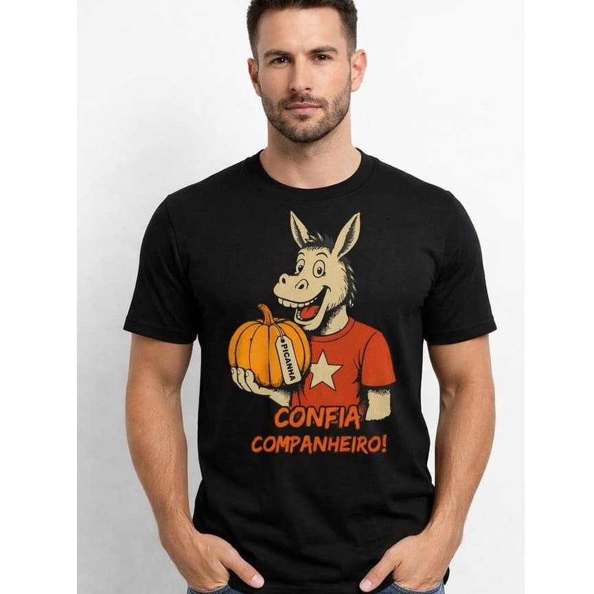 Camiseta Unissex Política Confia Companheiro  Estampa Exclusiva Camisa 100% algodão Envio Imediato