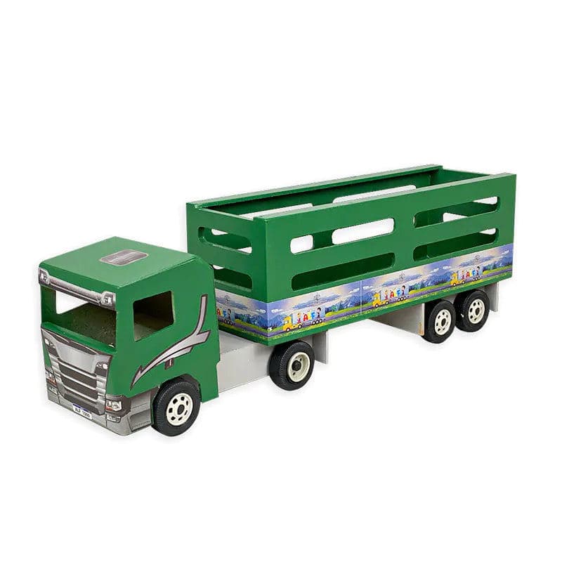 Caminhão Boiadeiro de Madeira Alf Brinquedos – Carreta Boiadeira Mini 532 (46 × 11 × 15 cm) – Cores Sortidas