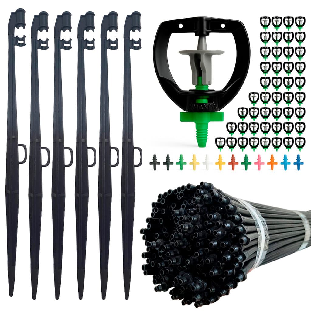 Kit Irrigação Micro Aspersão Bailarina Tubo 60cm 20 Peças – Escolha Vazão e Tenha Irrigação Uniforme