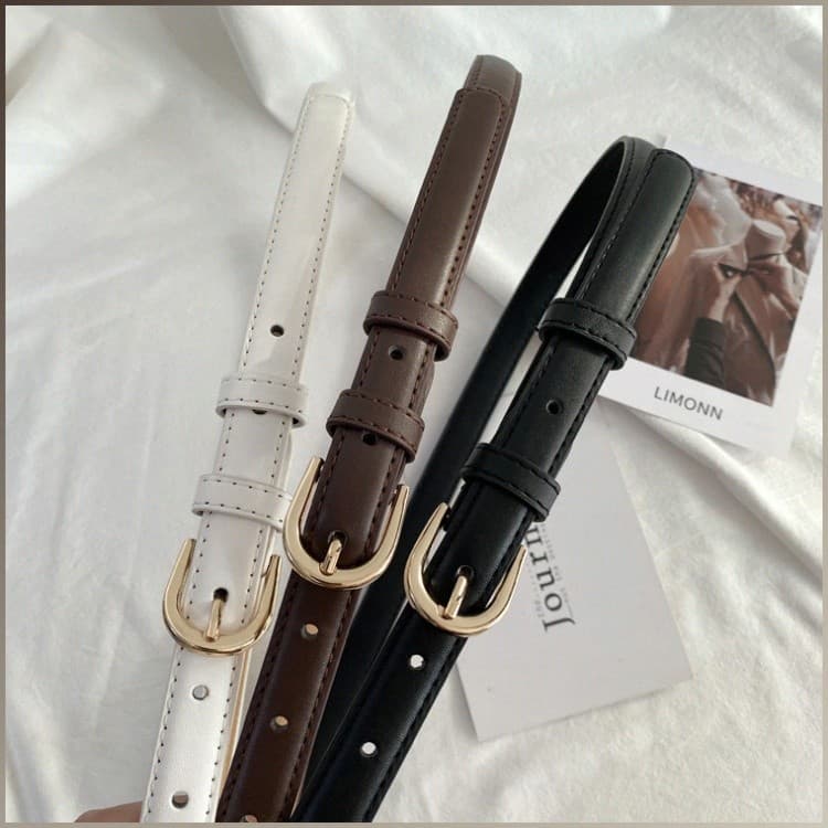Cinto De Couro Pequeno Retrô Para jeans Feminino , Decorativo Fino Simples E Versátil