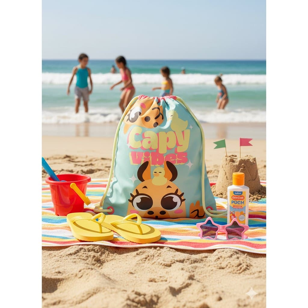 MOCHILA INFANTIL PUKET SAQUINHO CAPIVARA VERDE CAPY BORA