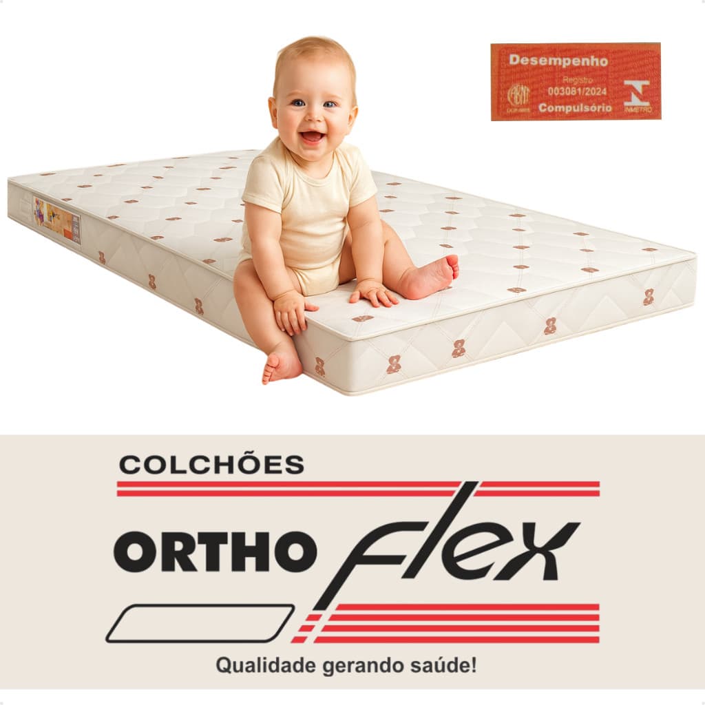 Colchão Orthoflex Americano D18 130x70cm para Berço – Impermeável, Antialérgico e Fácil de Lavar