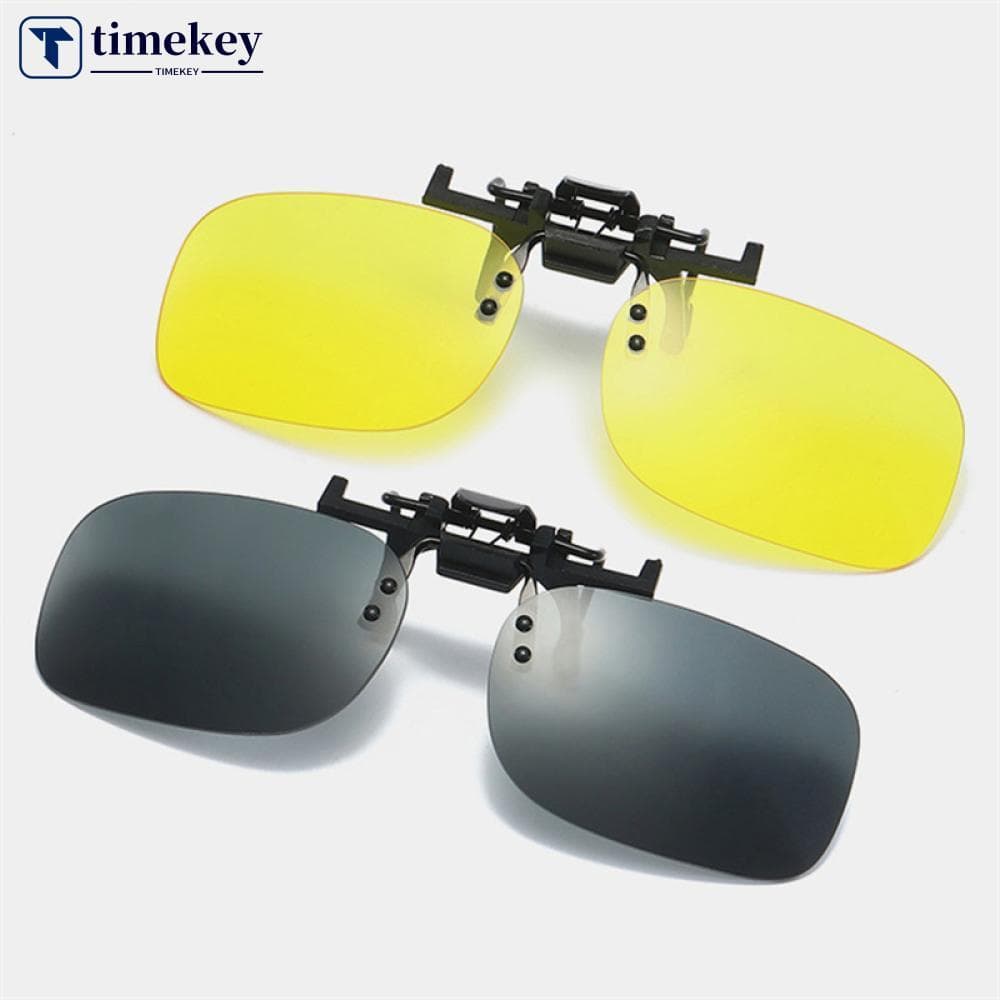 TIMEKEY HD Condução Óculos Legais Visão Noturna Clip-on Flip-up Lente PC De Sol F7O1