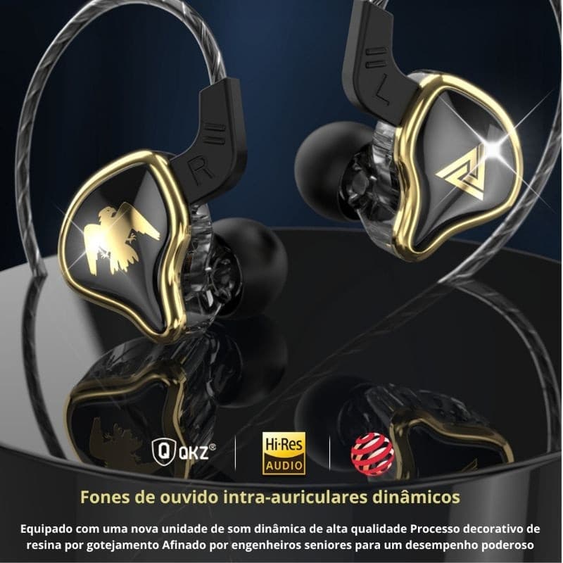 2026 Original Qkz Ak6 Ares Fones de Ouvido 1DD Dinâmico para Música e Esportes com Microfone