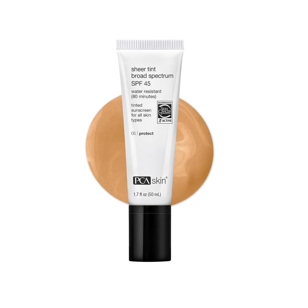 PCA SKIN Sheer Tint Broad Spectrum SPF 45 - Protetor Solar Hidratante Resistente à Água com Tonalidade Universal para Us