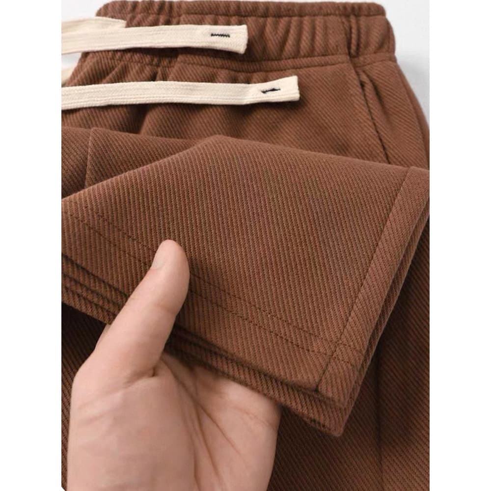 Cor sólida reta Casual Sweatpants masculino 300g pesado sarja americana Anti-Pilling solto Drape calças esportivas femin