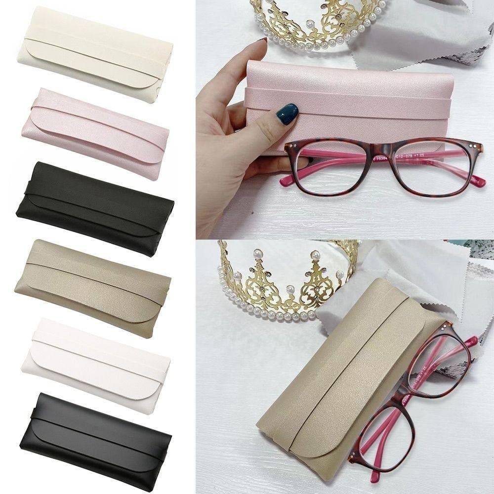 Simple Eyewear Kit 10 Bolsas de Óculos em PU Couro Macio Unissex 16,8x8cm Leve e Durável para Viagem