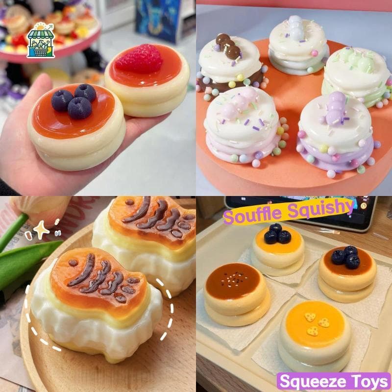 Simulação Bolo Brinquedos Fidget Macio Lento Subindo Decoração Colorida Para Alívio Do Estresse Crianças Jogar Festa De