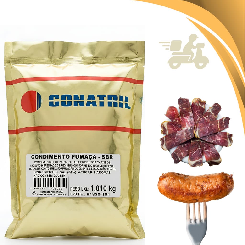 Fumaça Em Pó Natural 1 Kg Conatril Sabor Defumado Churrasco Profissional Linguiça Carne Embutidos