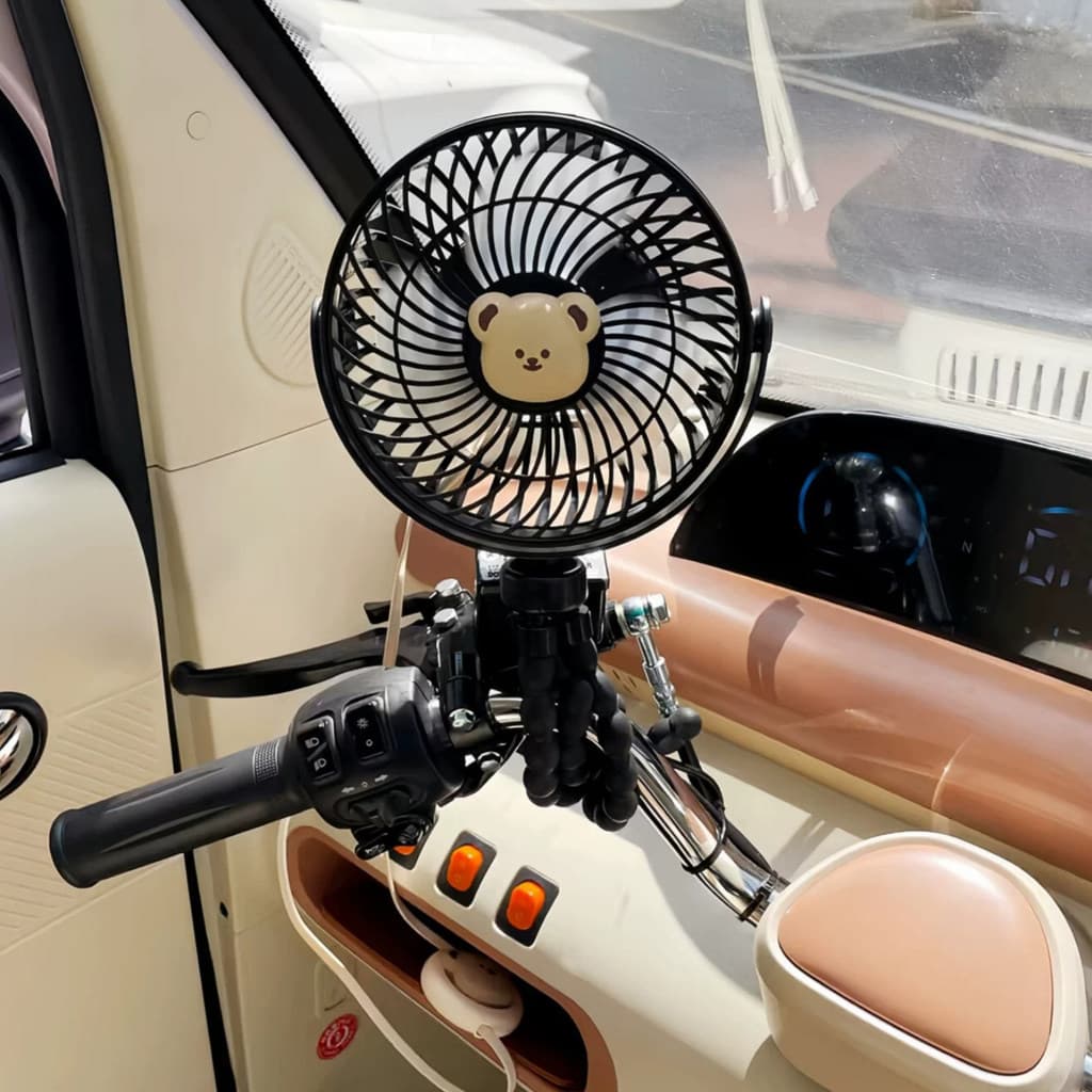 Polvo triciclo ventilador usb alto vento Mini portátil portátil novo carrinho suporte pequeno ventilador