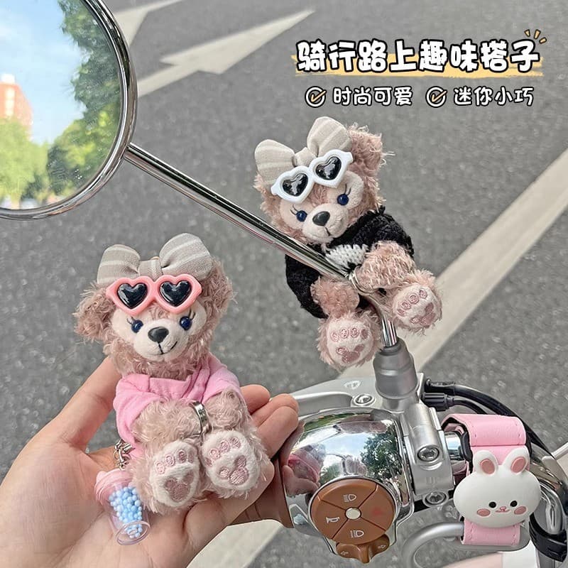 Lvyuan zof veículo elétrico espelho retrovisor decoração boneca moda8 boneca de pelúcia pingente pequenos acessórios orn