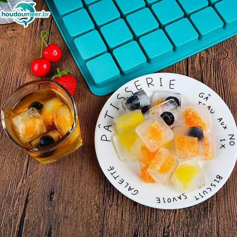 HOUDO Molde De Silicone Quadrado Com 40 Cavidades Para Gelatina , Doces , Chocolate , Cubo De Gelo , Fondant , Bolo , Co