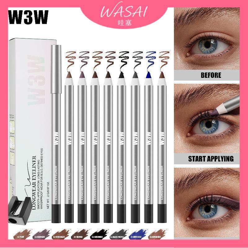 [Estoque pronto] Delineador em gel W3W Delineador monocromático Delineador em gel à prova d'água e sem manchas
