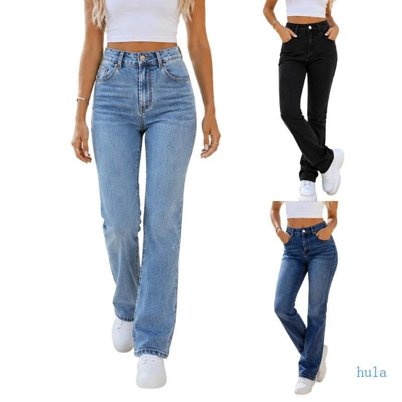 Calça Jeans Para Bolsos Cintura E Ajuste Solto