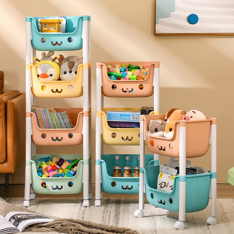 [Novo produto] prateleira de carrinho pequeno removível lanche rack de armazenamento de brinquedos estante de chão infan