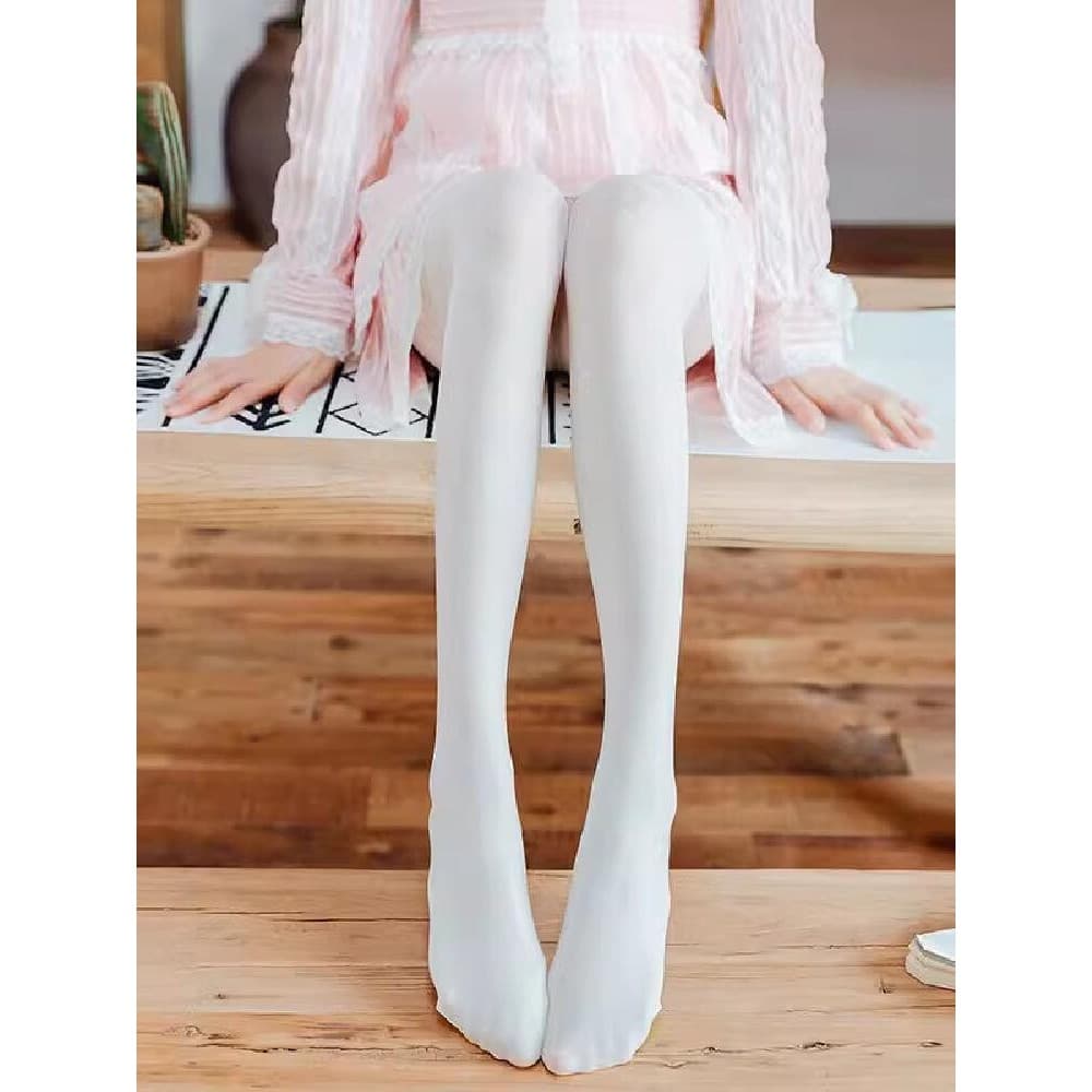 Puro leite branco Leggings pé meias mulheres primavera outono inverno quente mais magro olhar exterior usar pernas nuas
