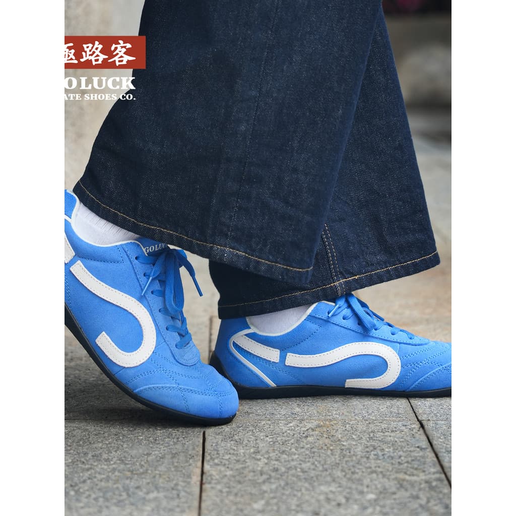 Jiluke verão novo estilo ponto de interrogação azul sapatos de corrida de sola fina sapatos de futebol masculino feminin