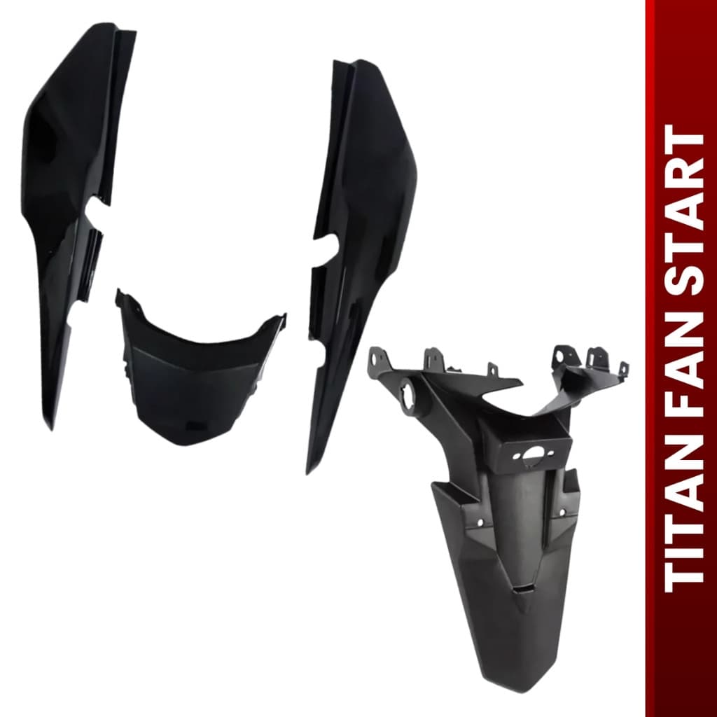 Rabeta Preta + Paralama Traseiro Suporte placa Fan Start 125 150 160 2014 a 2020 C/Brilho Envernizado