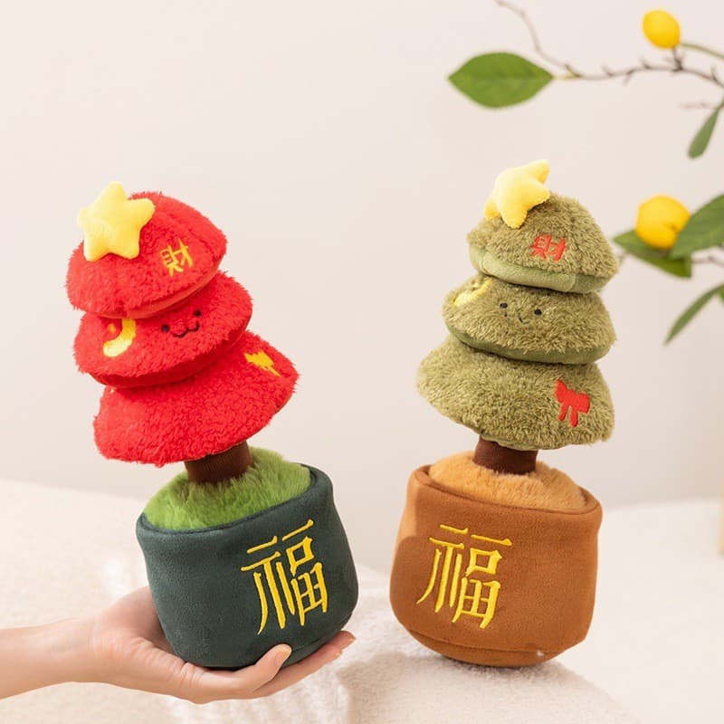 Bênção Vermelho Sorte Verde Fortuna Árvore De Natal Brinquedo De Pelúcia Macio Boneca Ano Novo Feriado Casa Festa Decora