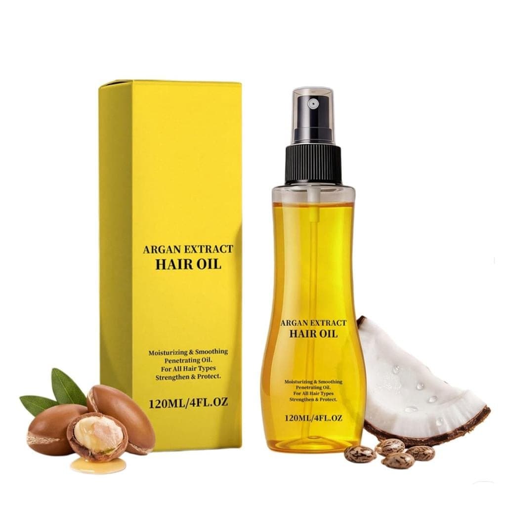 Spray de Óleo Capilar com Extrato de Argan, Óleo de Tratamento Capilar Suavizante e Protetor Térmico, Sérum em Névoa par