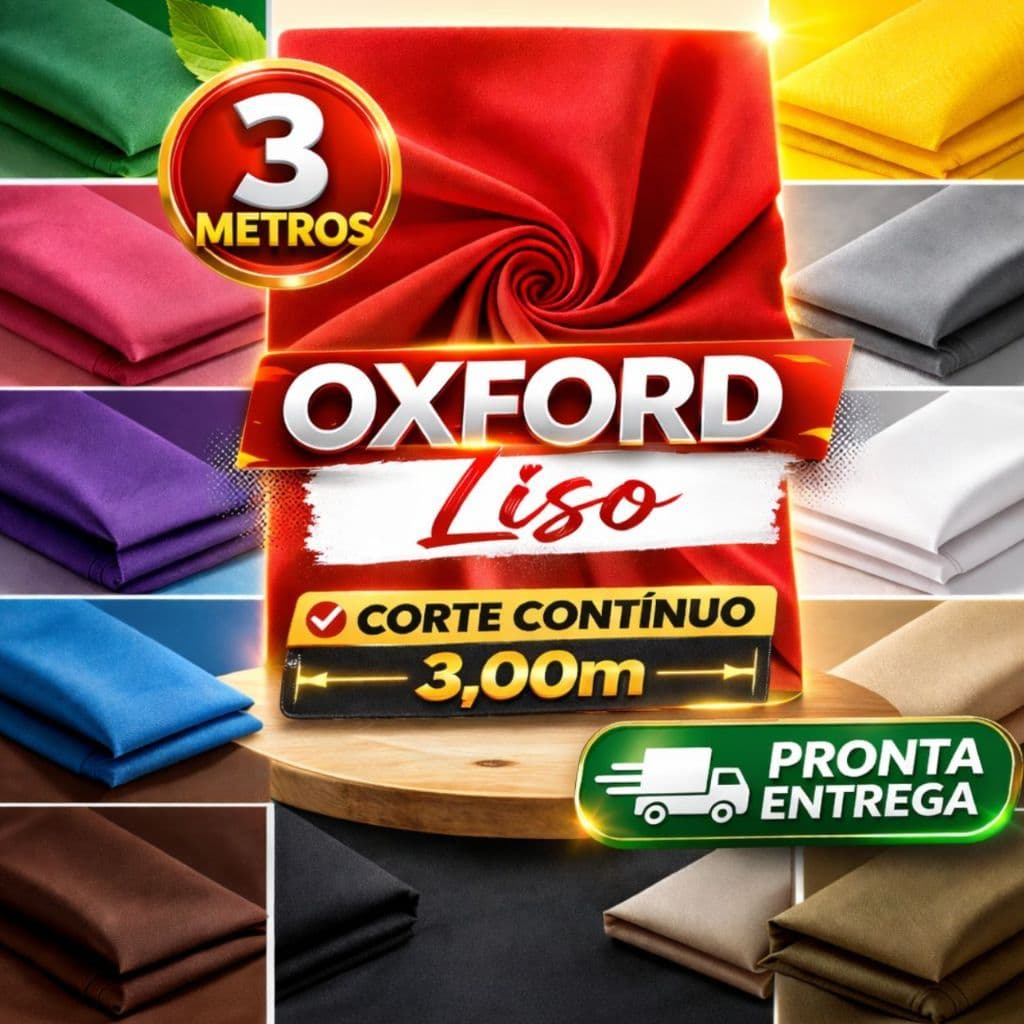 Tecido Oxford Liso 3 Metros 1,50m Largura Diversas Cores Alta Qualidade Para Artesanato Decoração e Uniformes