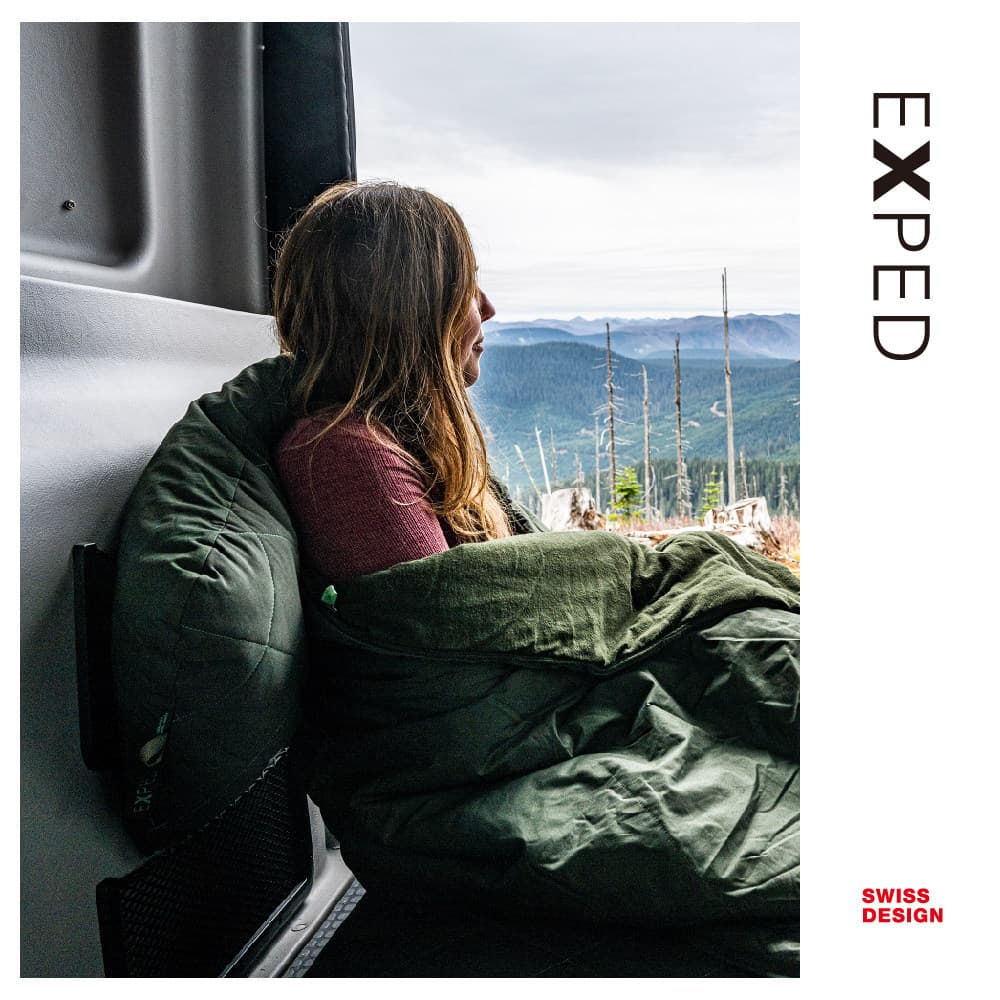 Suíça EXPED LuxeWool Travesseiro de lã para dormir, acampamento ao ar livre, RV, acampamento, esponja