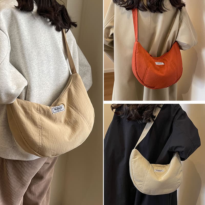 Croissant saco moda novo estilo saco do mensageiro feminino estudante macio para baixo saco grande capacidade Casual All
