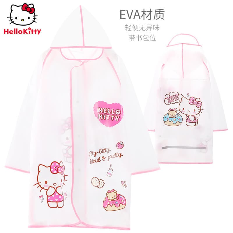 Olá Kitty crianças capa de chuva transparente bonito dos desenhos animados bebê menina escola primária estudante Poncho