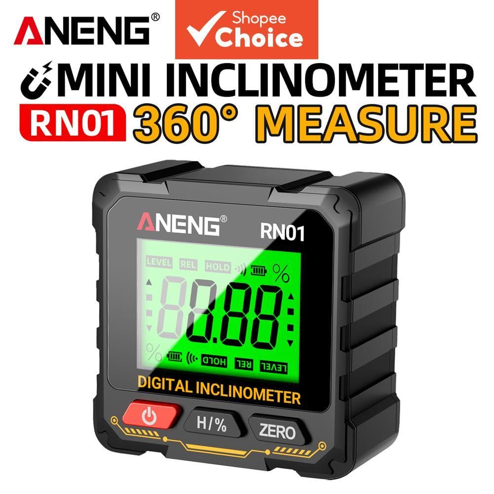 Um Conjunto ANENG RN01 360 ° Inclinômetro Digital Magnético , Transferidor Eletrônico De Precisão E Medidor De Nível