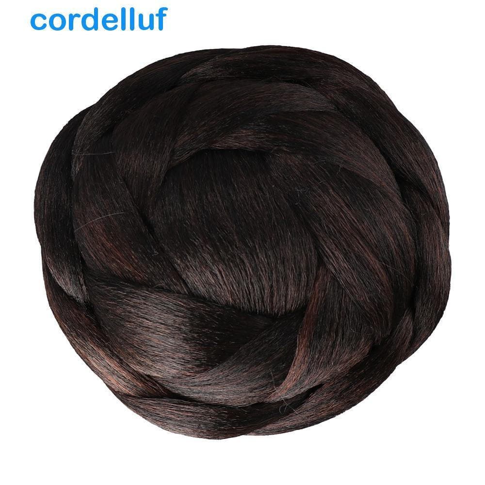 CORDELLUF Cabelo Falso Coque Noiva Peruca Hanfu Chignon Acessórios De Extensão Do Meninas Feminino Sintético Trançado
