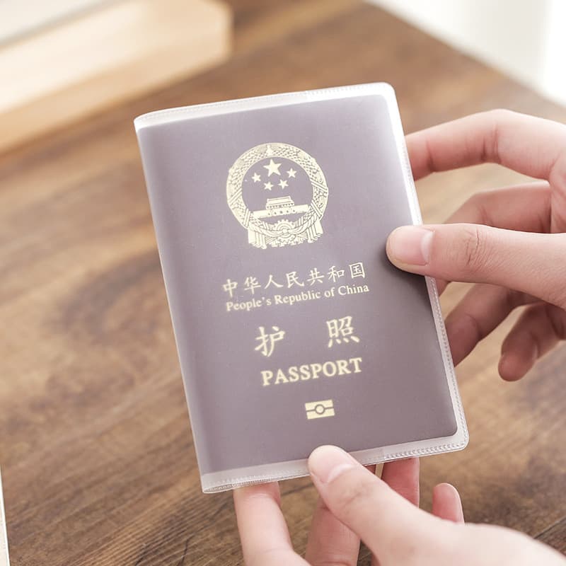 Porta-passaporte de viagem, transparente, fosco, à prova d'água, capa protetora para passaporte, viagem, porta-documento