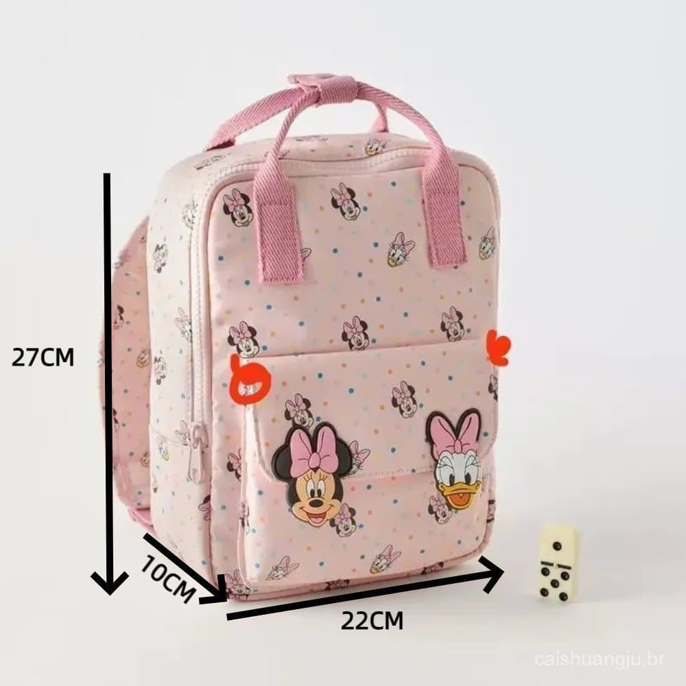 Mochila Infantil NEOLDEN , Mini Escolar Rosa Minnie Mouse , Bolsas De Saída Com Estampa De Desenho Animado Zíper Fofo