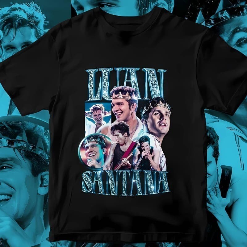 Camiseta 100% Algodão  Cantor Luan Santana Show Registro Histórico Luanete Tecido Confortável Estampa Qualidade
