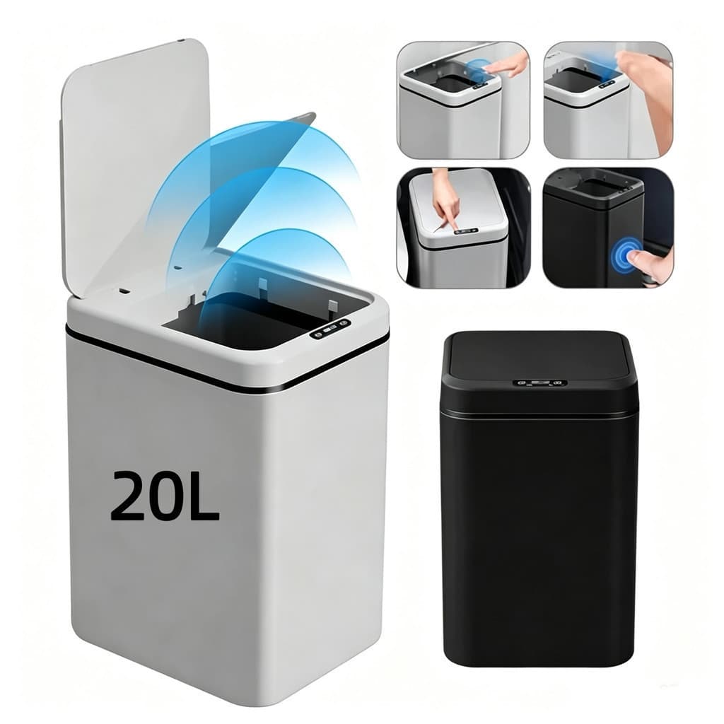 Lixeira Sensor 20 Litros Automática Inteligente de Banheiro Cozinha Escritório Capacidade