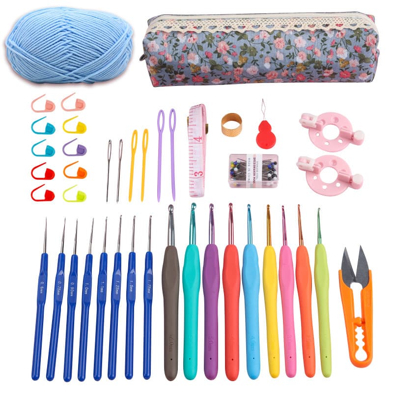 Iniciante Starter tricô crochê conjunto de ferramentas lã agulha ovo bolso boneca cachecol sapatos chapéu crochê Tutoria